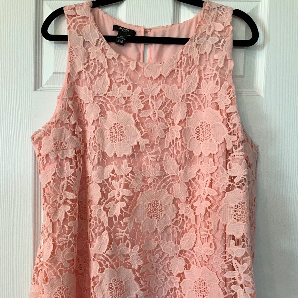 Alfani Women’s Sleeveless Peach Lace Top 18W